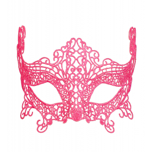 masque loup rose dentelle