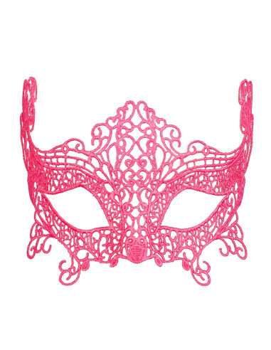 masque loup rose dentelle