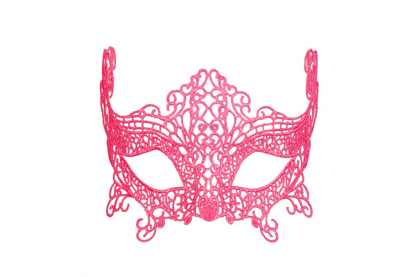 masque loup rose dentelle