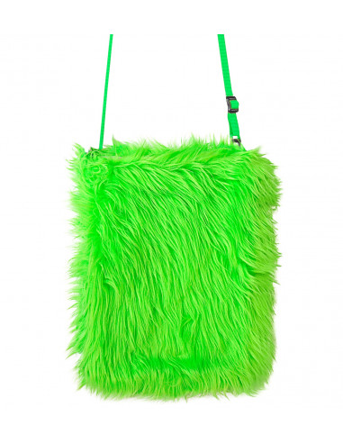 Sac à main en peluche vert fluo