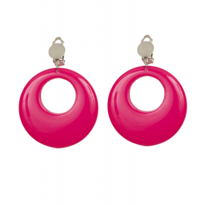 paire de boucles oreilles rose neon