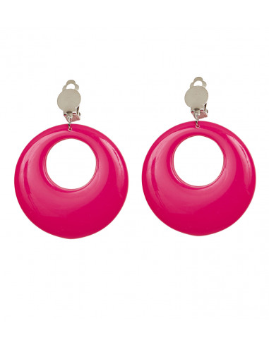 paire de boucles oreilles rose neon