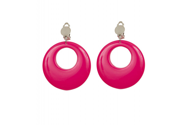 paire de boucles oreilles rose neon