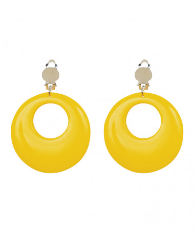 paire de boucles oreilles jaune neon