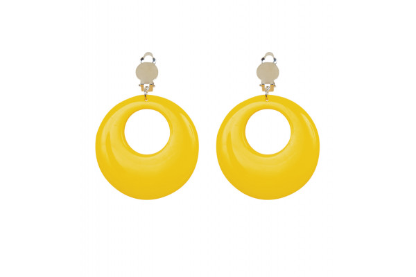 paire de boucles oreilles jaune neon