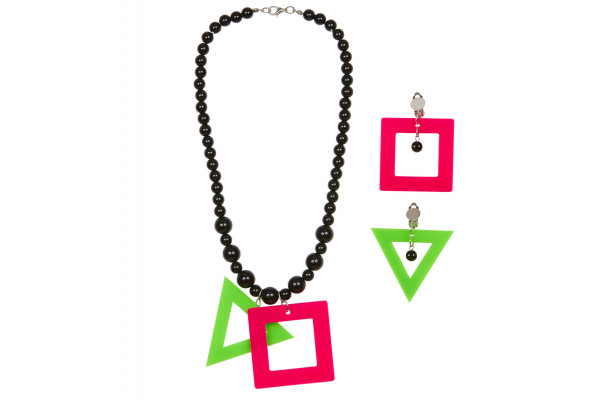 set de collier neon geometrique