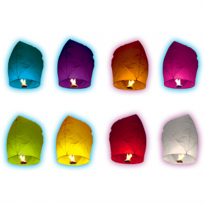 Lot de 10 lanternes volantes colorées