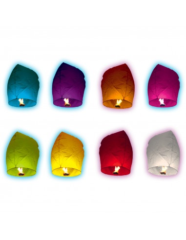 Lot de 10 lanternes volantes colorées