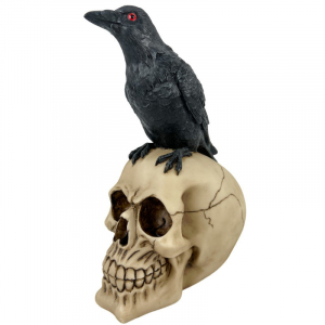 tete de mort avec corbeau