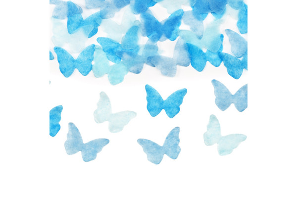 confettis papillons bleu