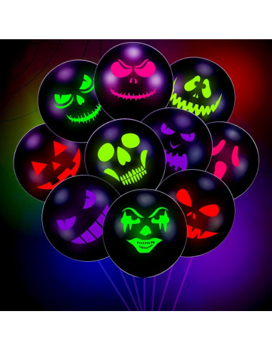 ballons halloglow uv noir