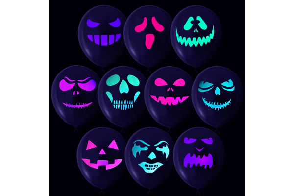 ballons halloglow uv noir Halloween