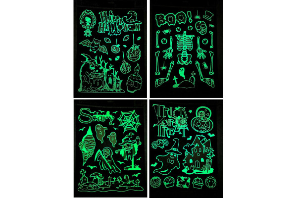 vitrophanie phosphorescent glow halloween effet