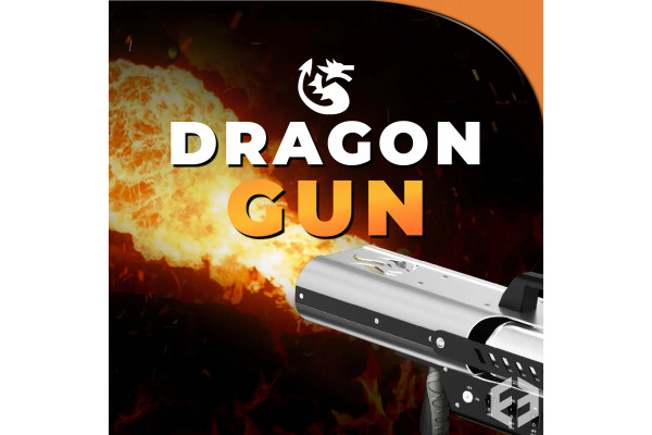 lance flamme à double sortie dragon gun avec feu et logo