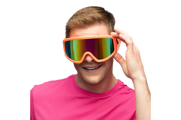 lunettes de ski orange fluo homme