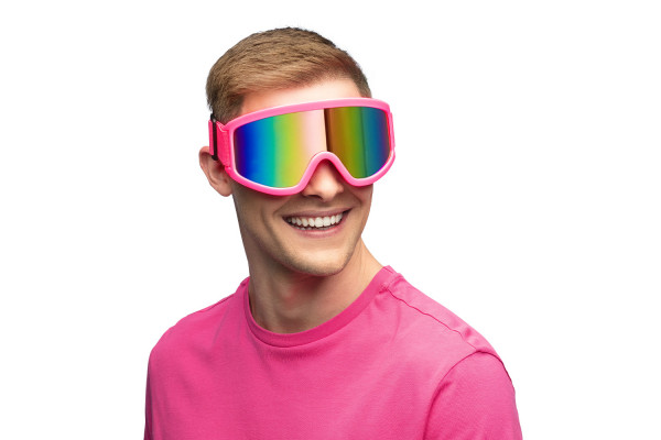 lunettes ski rose fluo homme