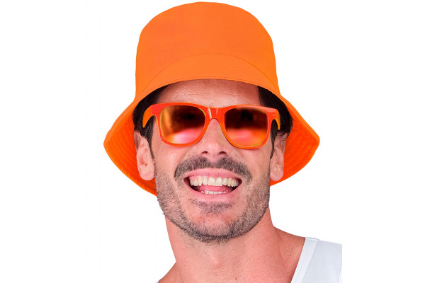 chapeau bob orange fluo homme