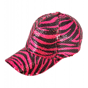 casquette sequins zebre rose