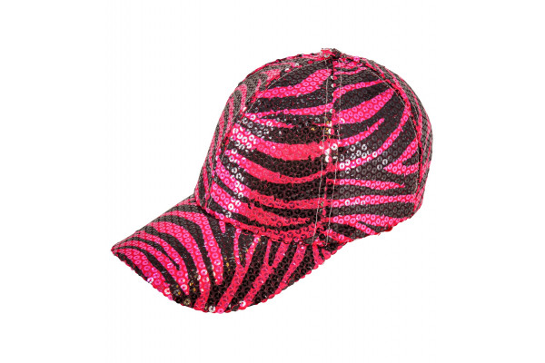 casquette sequins zebre rose