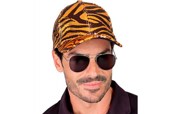 casquette sequins zebre orange  homme