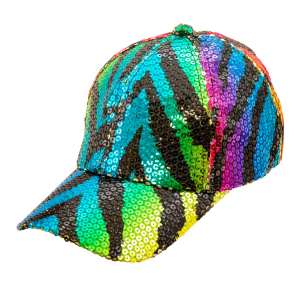 casquettes sequins tigre multicolore