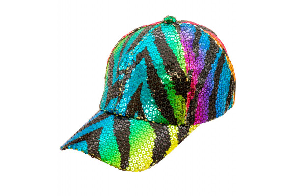 casquettes sequins tigre multicolore