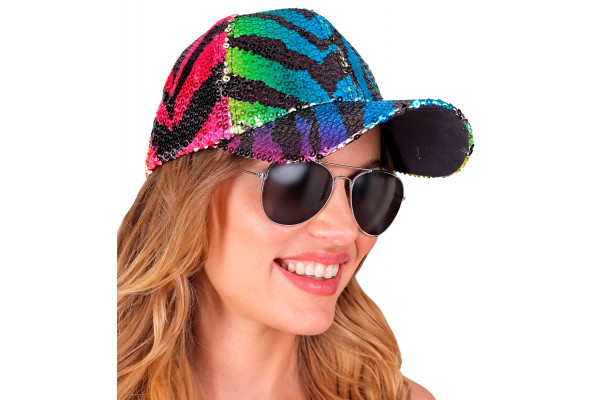 casquettes sequins tigre multicolore femme