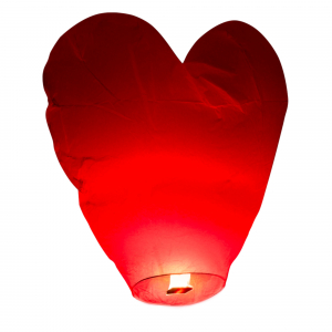 lanterne volante coeur rouge