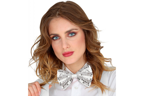 noeud papillon argentees femme