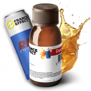 Additif pour liquide machine à fumée arôme Red energy ambiance fond blanc