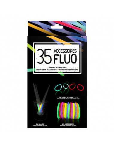 Kit 35 accessoires fluo Party Glow