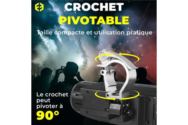 Crochet pivotable à 90 degrés de la machine à fumée pivotable C02 JET PRO