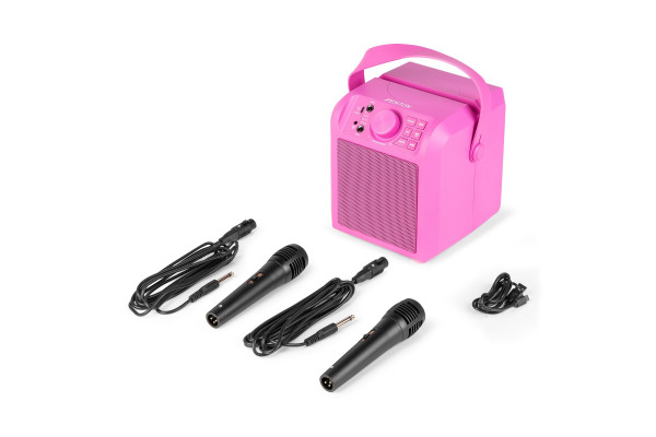 enceinte karaoke rose set