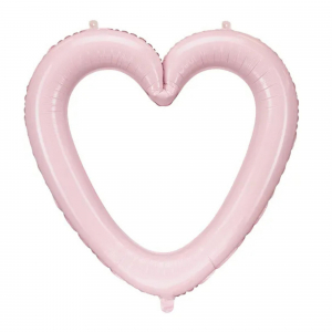 Ballon aluminium cadre coeur rose clair France Effect