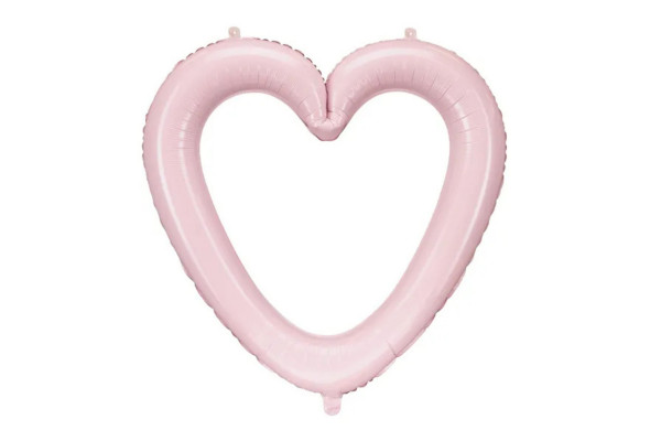 Ballon aluminium cadre coeur rose clair France Effect