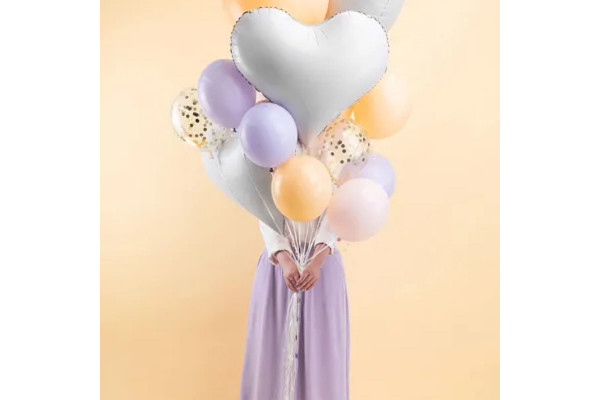 Ballon aluminium coeur blanc 75x64,5 cm France Effect