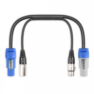 Cordon combiné DMX Power B - XLR mâle / Connecteur Power A - XLR femelle 0.5 m - CX06-0.5 - France Effect