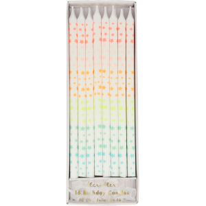 bougies motifs étoiles multicolores