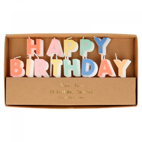 bougies lettres Happy Birthday