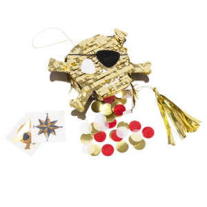 Piñata pirate tête de mort dorée