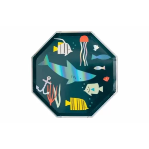 assiettes dessert animaux marins