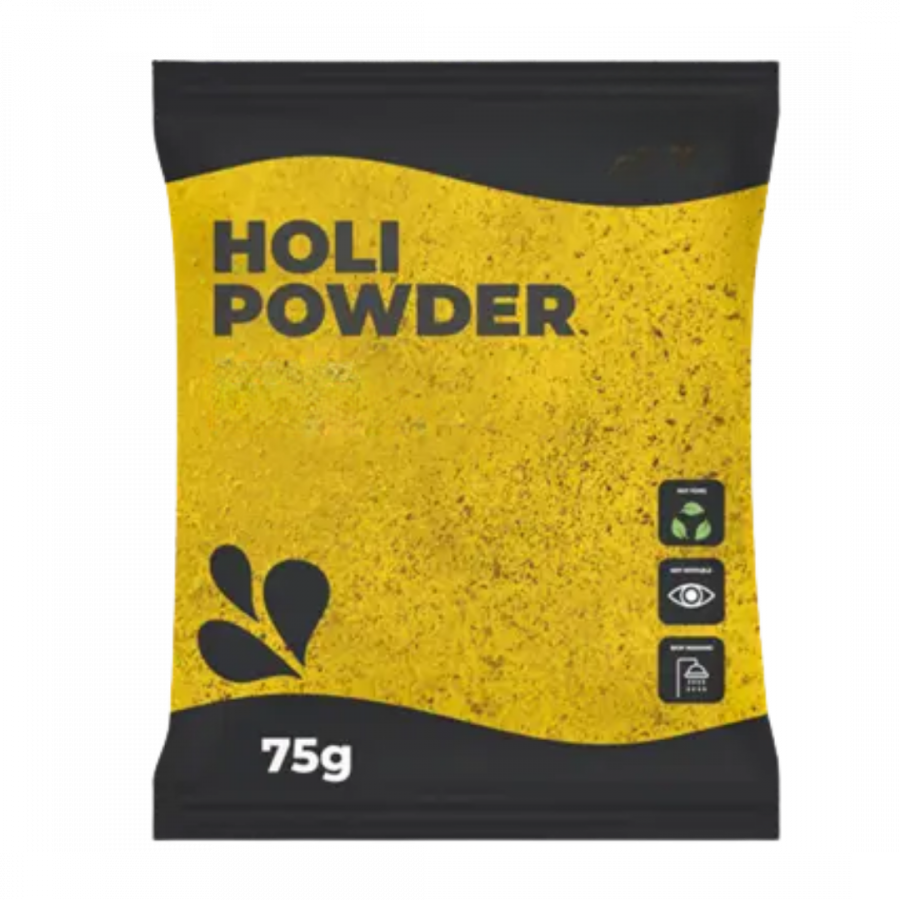 Poudre Holi JAUNE - Sachet 75 grammes