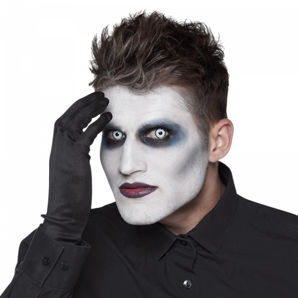 Lentilles Blanches Contour Noir Maniaque – Lentilles Halloween