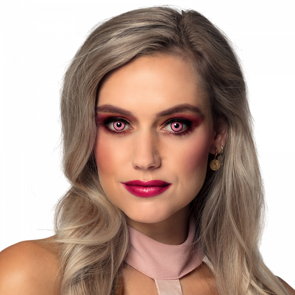 Lentilles Roses Contour Noir Femme Fatale – Lentilles Fantaisie