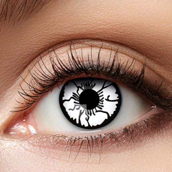 Lentilles Blanches Craquelées Noir Épouvantail – Lentilles Halloween