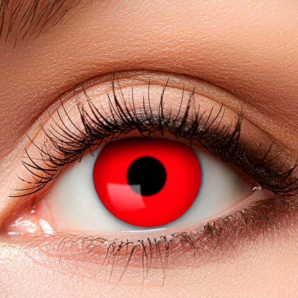 Lentilles Yeux Rouges Pupille Noire – Lentilles Diable Halloween