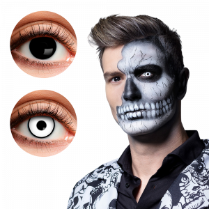 Lentilles Skullface Noir et Blanc – Lentilles Halloween