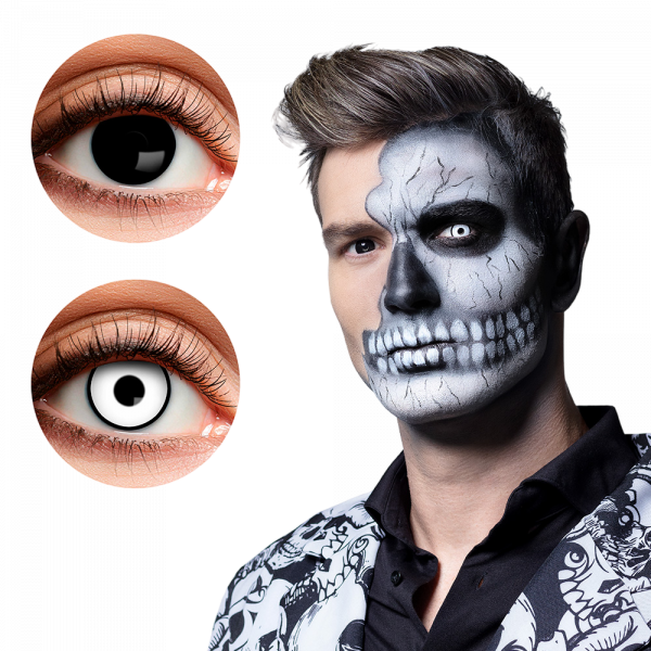 Lentilles Skullface Noir et Blanc – Lentilles Halloween