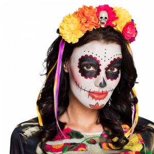 Serre-Tête Fleurs et Têtes de Mort Dia de los Muertos – Jour des Morts