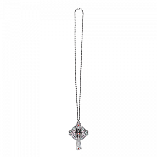Collier Tête de Mort et Ossements – Bijou Halloween